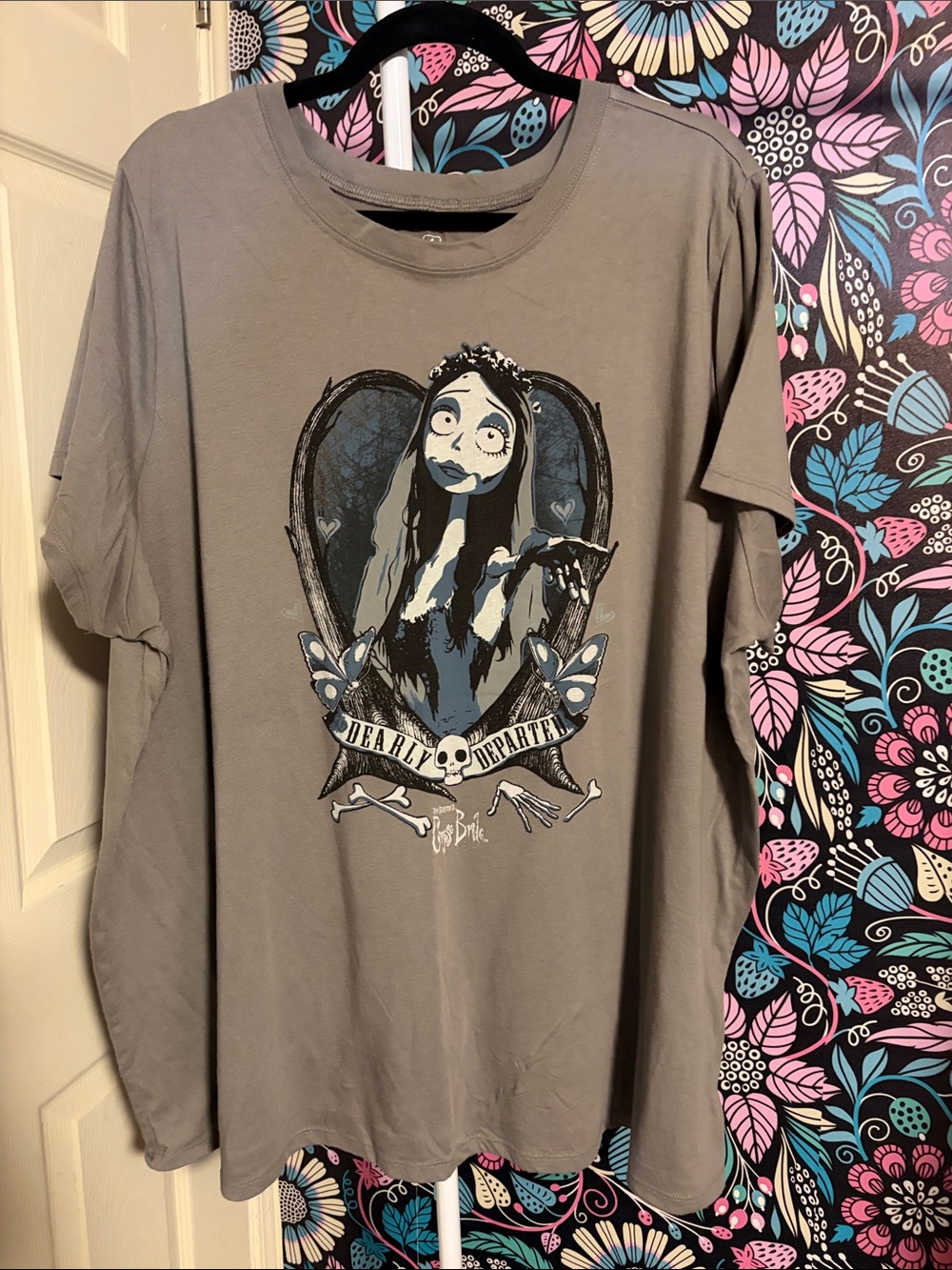 torrid Gray Tee with Blue and Black Corpse Bride Graphic